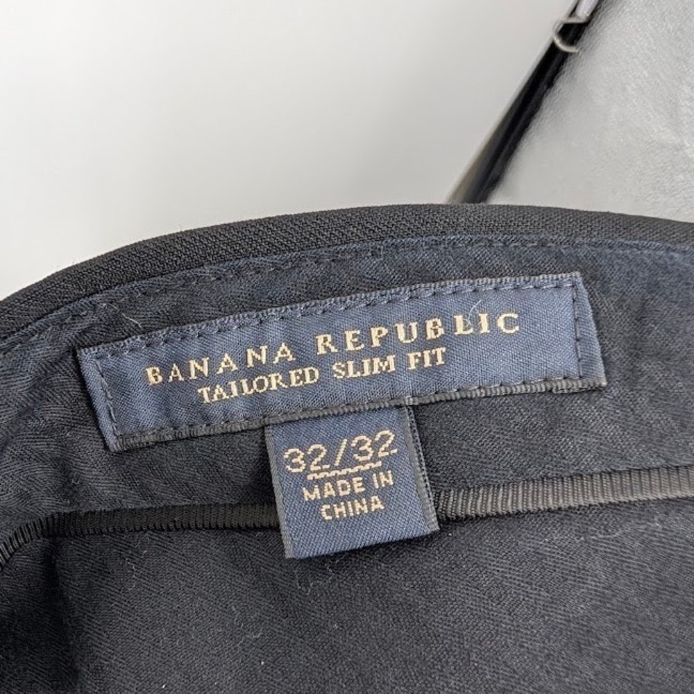 Banana Republic Cerruti‎ Italian Wool Suit Set Black 40S/32 Tailored Slim Fit - Picture 6 of 12